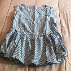 Blue and white striped tank top